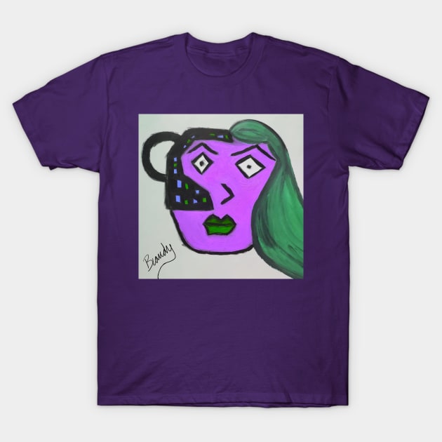 Purple Robot Lady T-Shirt by Blue Closet